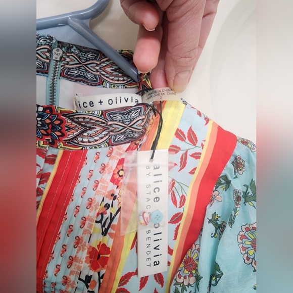 Alice+Olivia Floral Multicolor Long Sleeve Dress - Picture 3 of 5